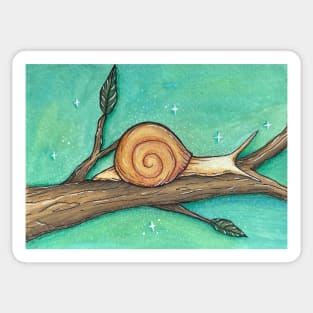 Snail on Branch Sticker